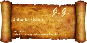 Jahoda Gábor névjegykártya
